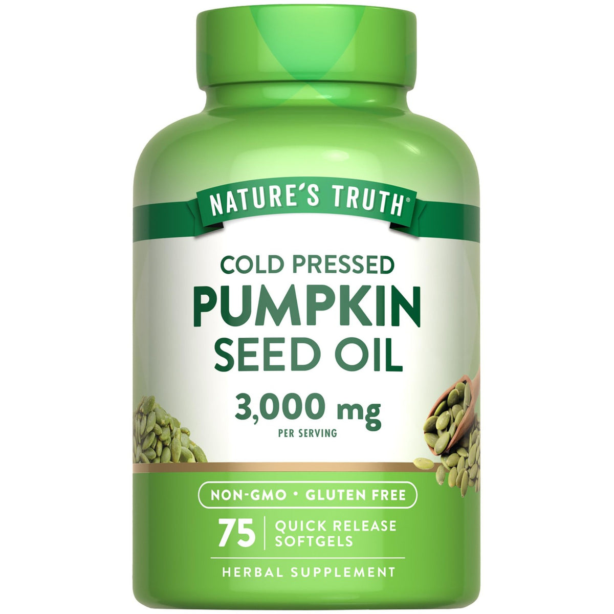 Nature's Truth Pumpkin Seed Oil | 3000mg | 75 Softgels