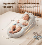 Baby Lounger Pillow, Nursing Pillow & Tummy Time Mat with Washable Cover