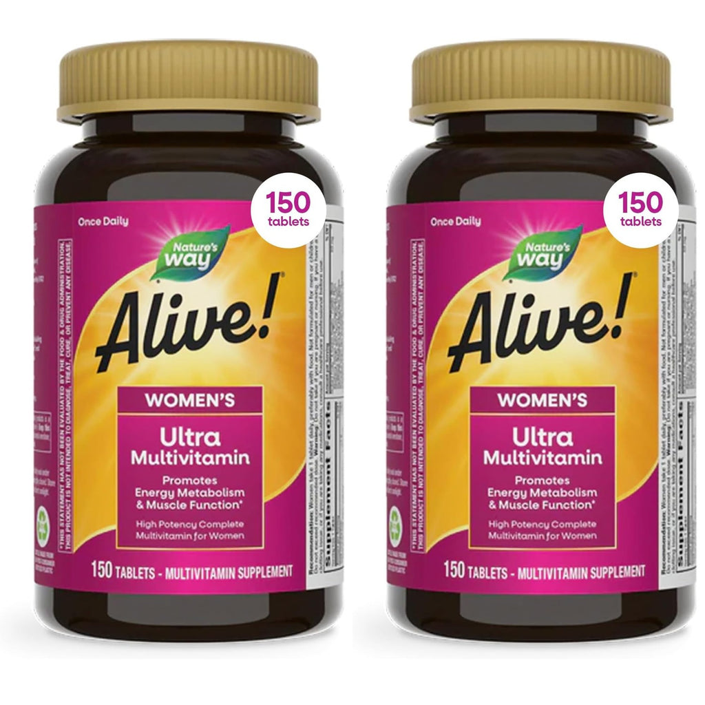 Nature's Way Alive! Women's Ultra Multivitamin, High Potency, 60 ct | Complete Daily Women's Vitamins, Promotes Energy Metabolism and Muscle Function*, Vitamin A, C, D, Methylated B12