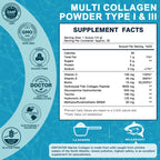 DRFOSTER Marine Collagen Peptides Powder, Multi Types I & III, 35 Servings