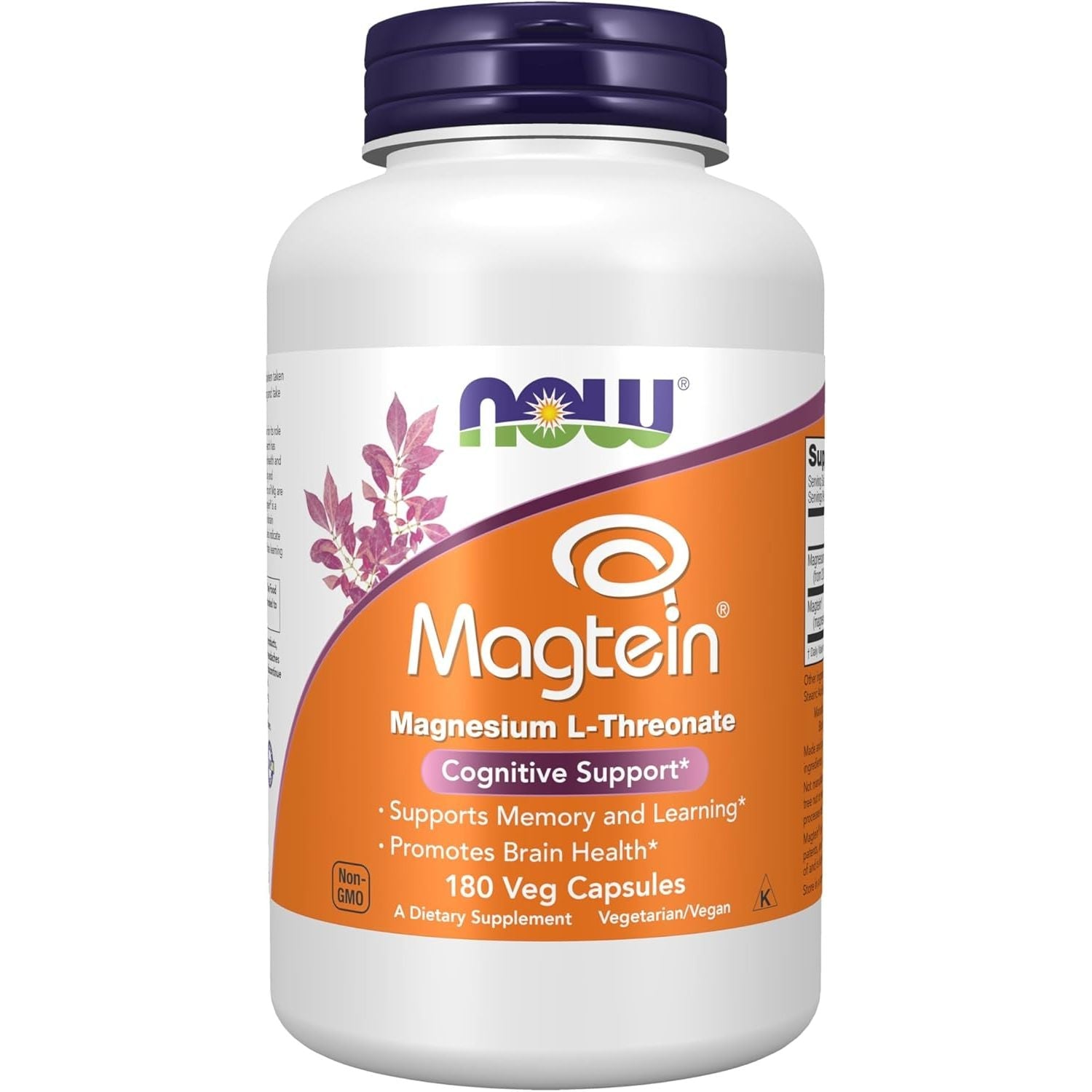 Buy now NOW Foods Supplements, Magteinâ„¢ with patented form of Magnesium (Mg), Cognitive Support*, 90 Veg Capsules 180 Count (Pack of 1) at indiglob india