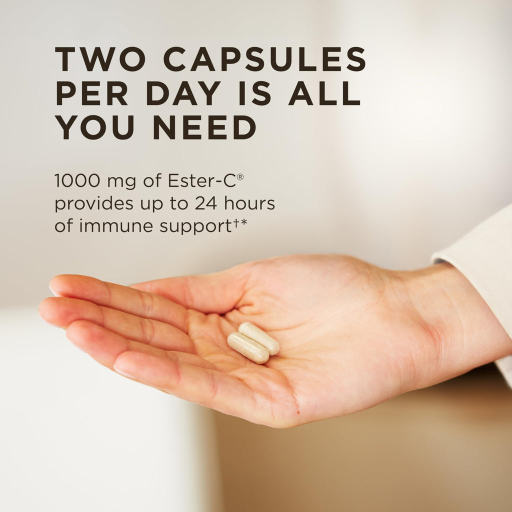 Solgar Ester-C Plus 500 mg Vitamin C (Ascorbate Complex), 250 Servings | Gentle & Non Acidic, Antioxidant & Immune Support - Non GMO, Vegan, Gluten Free, Kosher - 250 Vegetable Capsules