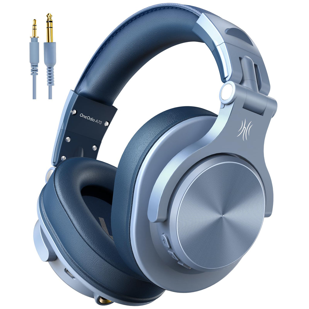 Buy now OneOdio A70 Bluetooth Over Ear Headphones, Wireless Headphones with 72H Playtime, Hi-Res, Built-in Mic, 3.5mm/6.35mm Wired Audio Jack for Studio Monitor & Mixing DJ Guitar AMP, Computer PC Gaming at indiglob india