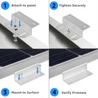 Z Brackets Solar Panel Mounting Kit (16 Pack) - Heavy Duty Corrosion-Resistant Aluminum for RV, Boat, Roof & Off-Grid Installations