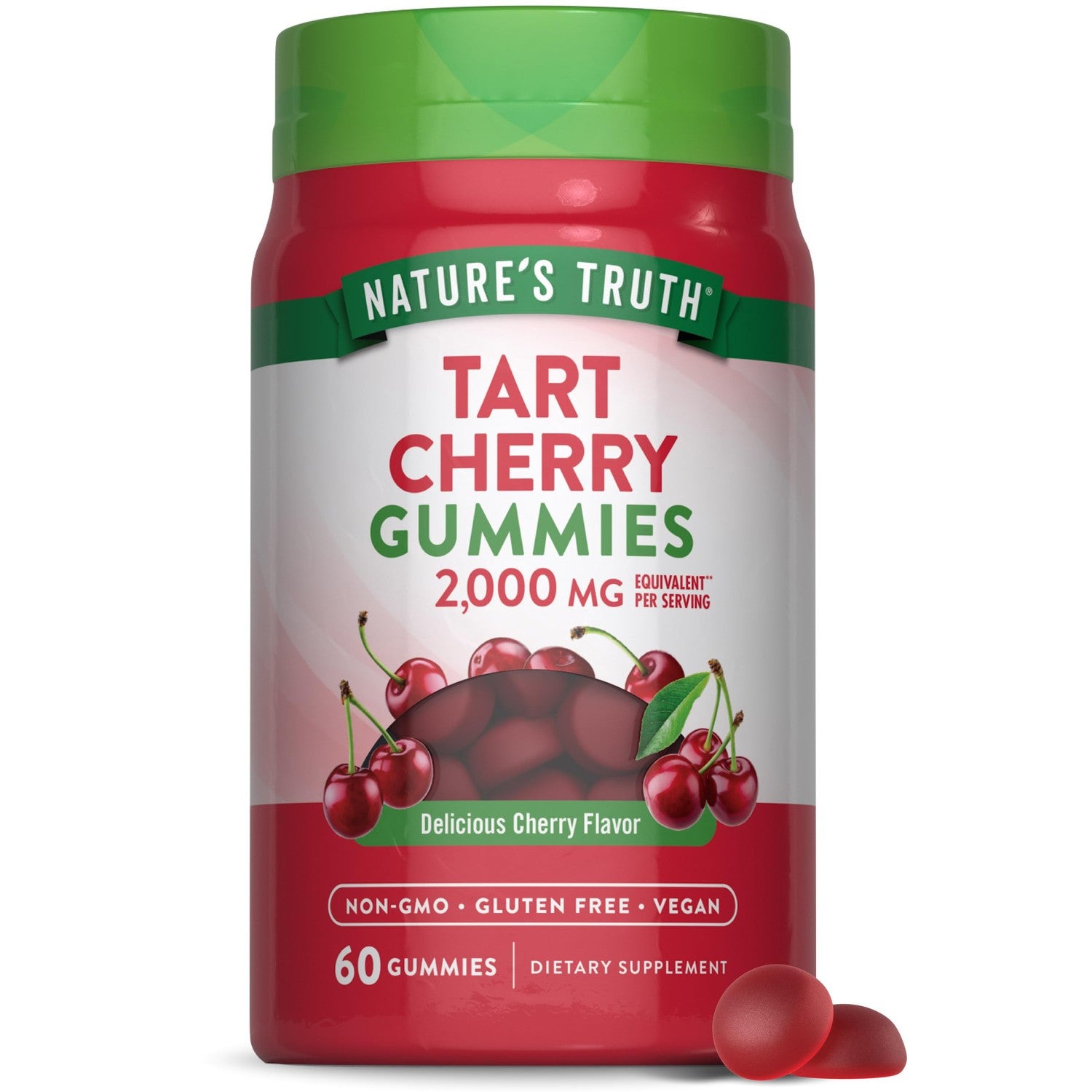Nature's Truth Tart Cherry Gummies | 60 Count | Vegan, Non-GMO & Gluten Free Supplement | Cherry Flavor | Vegan, Non-GMO & Gluten Free Supplement | Cherry Flavor