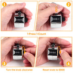 Metal Handheld Tally Counter, Clicker Counter with 4 Digit Display