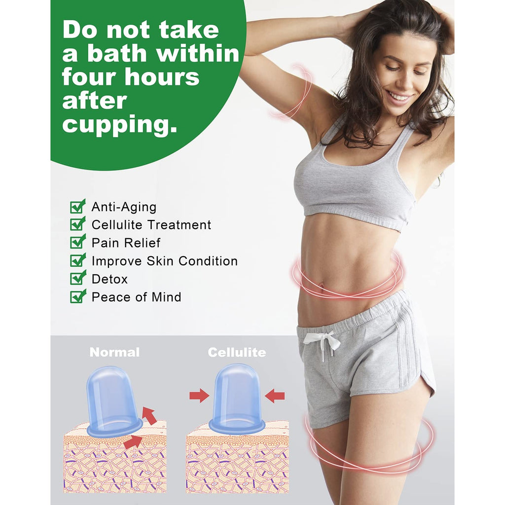 Silicone Cupping Therapy Sets, Anti Cellulite Cup Massager - Vacuum Suction Cup for Cellulite Treatment - Amazing Cellulite Remover