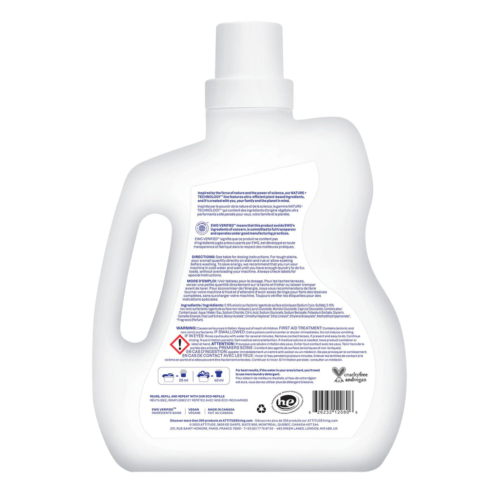 ATTITUDE 2X Concentrated Laundry Detergent, Wildflowers, 80 Loads