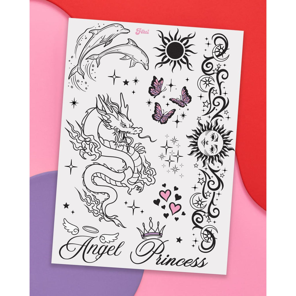 xo, Fetti 56pc Y2K Realistic Temporary Tattoos | Girly 2000s Birthday Party