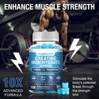 2 Pack 8000MG Creatine HMB Monohydrate Gummies for Men & Women, L-Taurine & Vitamin B6 12, 180 Blueberry Flavor Counts Supplement Gummies (60-Day Supply)