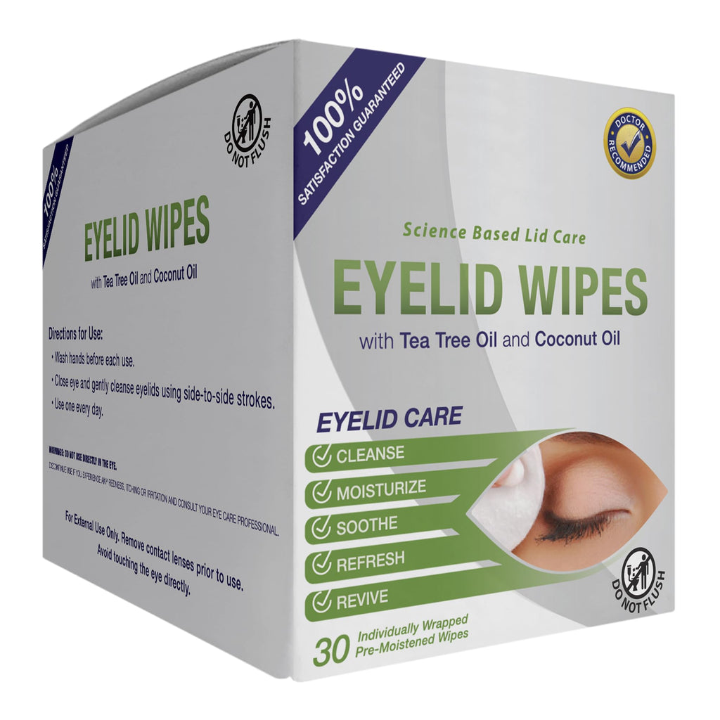 Buy now Lunovus Premium Eyelid Wipes With Tea Tree and Coconut Oil - Cleansing Wipes for People Itchy Eyes - Individually Wrapped - Box Of 30 Natural Eye Wipes at indiglob india