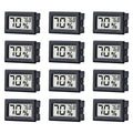 12 Pack Pgzsy Mini Small Digital Electronic Temperature Humidity Meters Gauge Indoor Thermometer Hygrometer LCD Display Fahrenheit (℉) for Humidors, Greenhouse, Garden