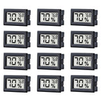 12 Pack Pgzsy Mini Small Digital Electronic Temperature Humidity Meters Gauge Indoor Thermometer Hygrometer LCD Display Fahrenheit (℉) for Humidors, Greenhouse, Garden