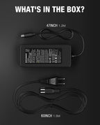 Original 42V 1.7A Charger Power Adapter Compatible with Segway Ninebot MAX G2 G30LP E2Pro F65 F40 F30 D28 D40 ES2 ES4 E22 E45 for 42V/36V Lithium Battery Power Supply Replacement