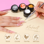 Buy now Makartt Gel Paint for Nail Art Set: 6 Colors No Wipe Solid Gel Polish for DIY Design at Home, Soak Off UV LED Manicure, Silver White Black Red Gold Nude at indiglob india