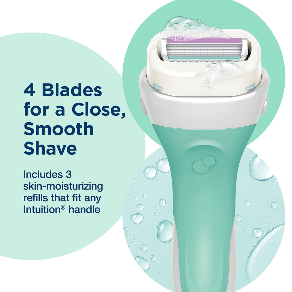 Schick Intuition Sensitive Skin Womens Razor Refills with Vitamin E & Aloe, 3 Count