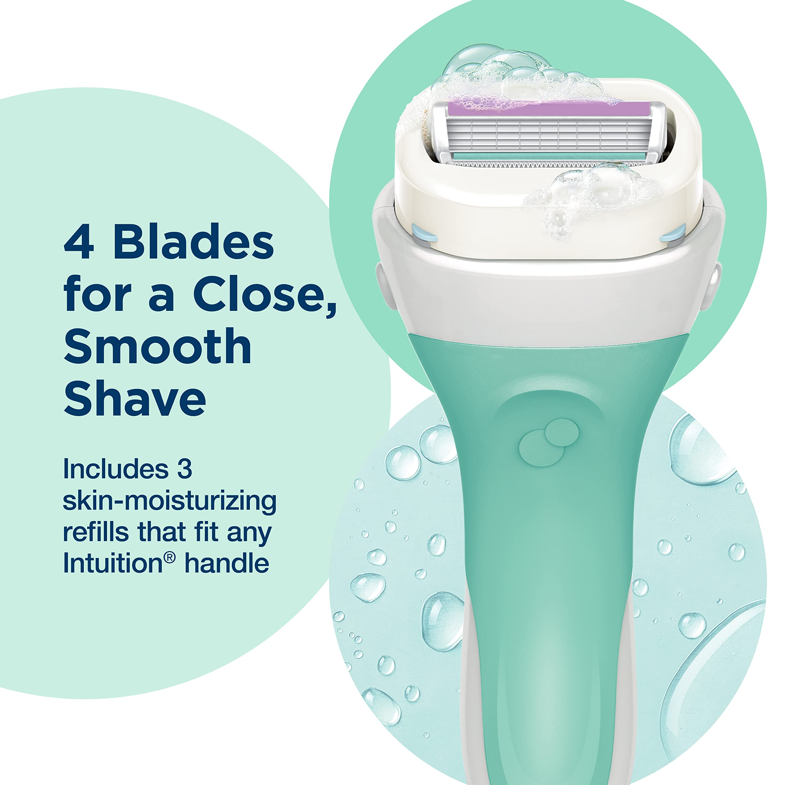 Schick Intuition Sensitive Skin Womens Razor Refills with Vitamin E & Aloe, 3 Count