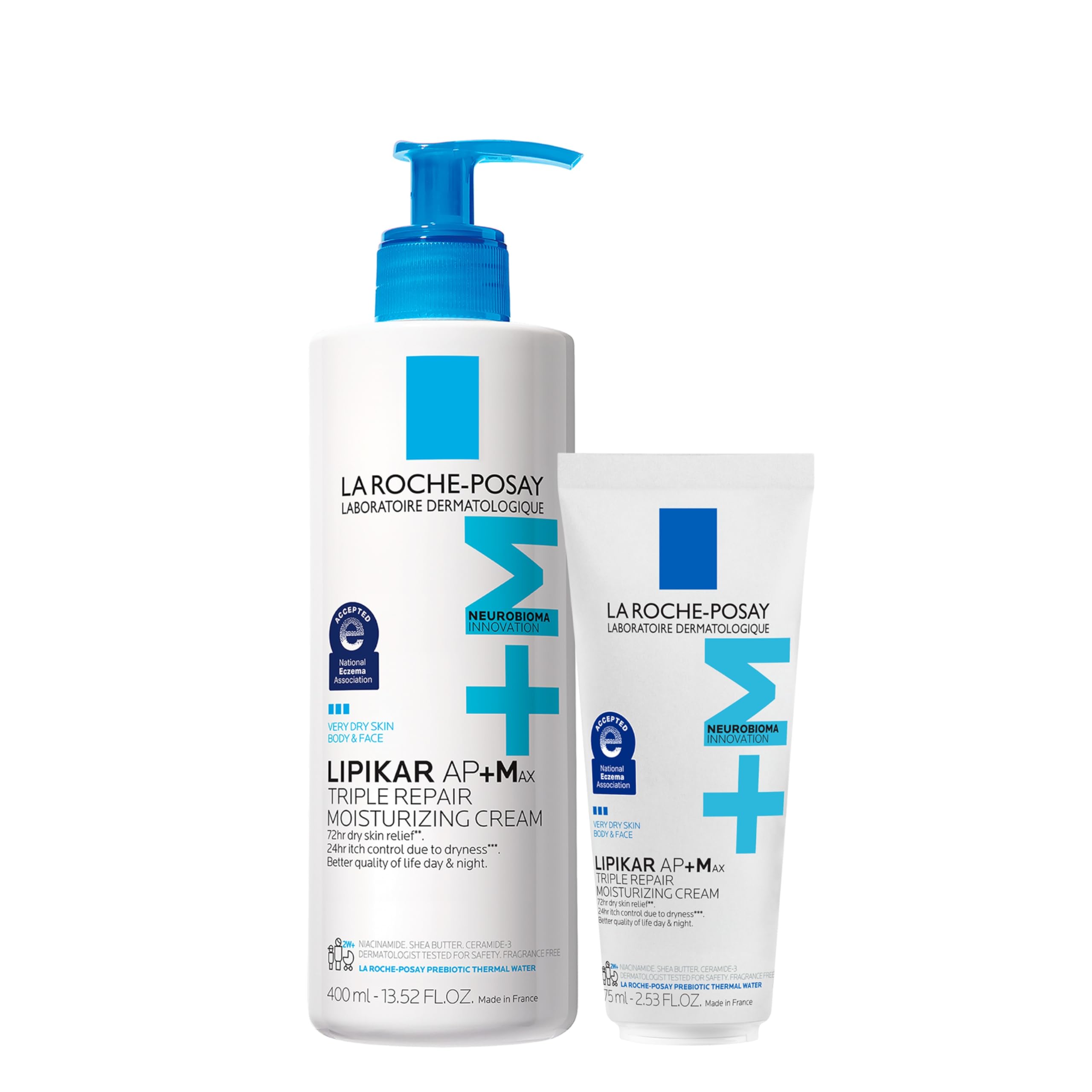 La Roche-Posay Lipikar AP+MAX Triple Repair Moisturizing Body Cream | Face & Body Lotion for Dry Skin with Shea Butter & Niacinamide | Gentle Moisturizer for Very Dry, Rough & Sensitive Skin