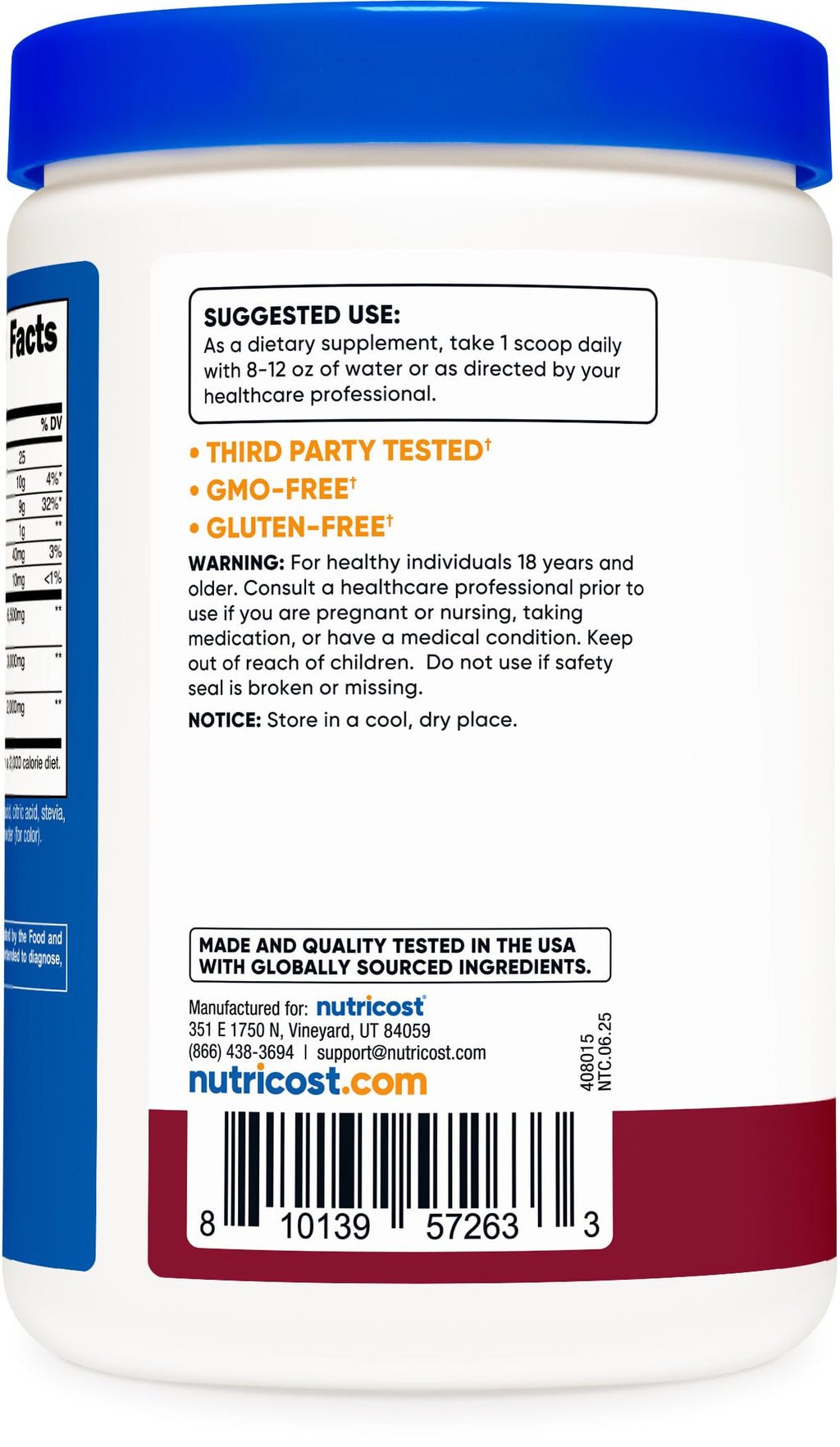 Nutricost Soluble Fiber (Berry Flavored) 30 Servings, Gluten-Free, Vegan