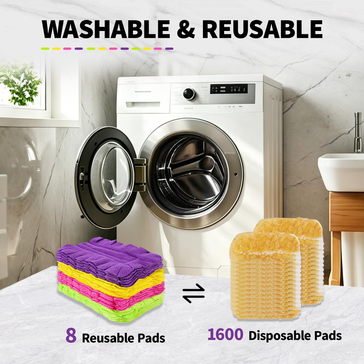 8 Pack Reusable Duster Pads Compatible with Swiffer Duster Refills