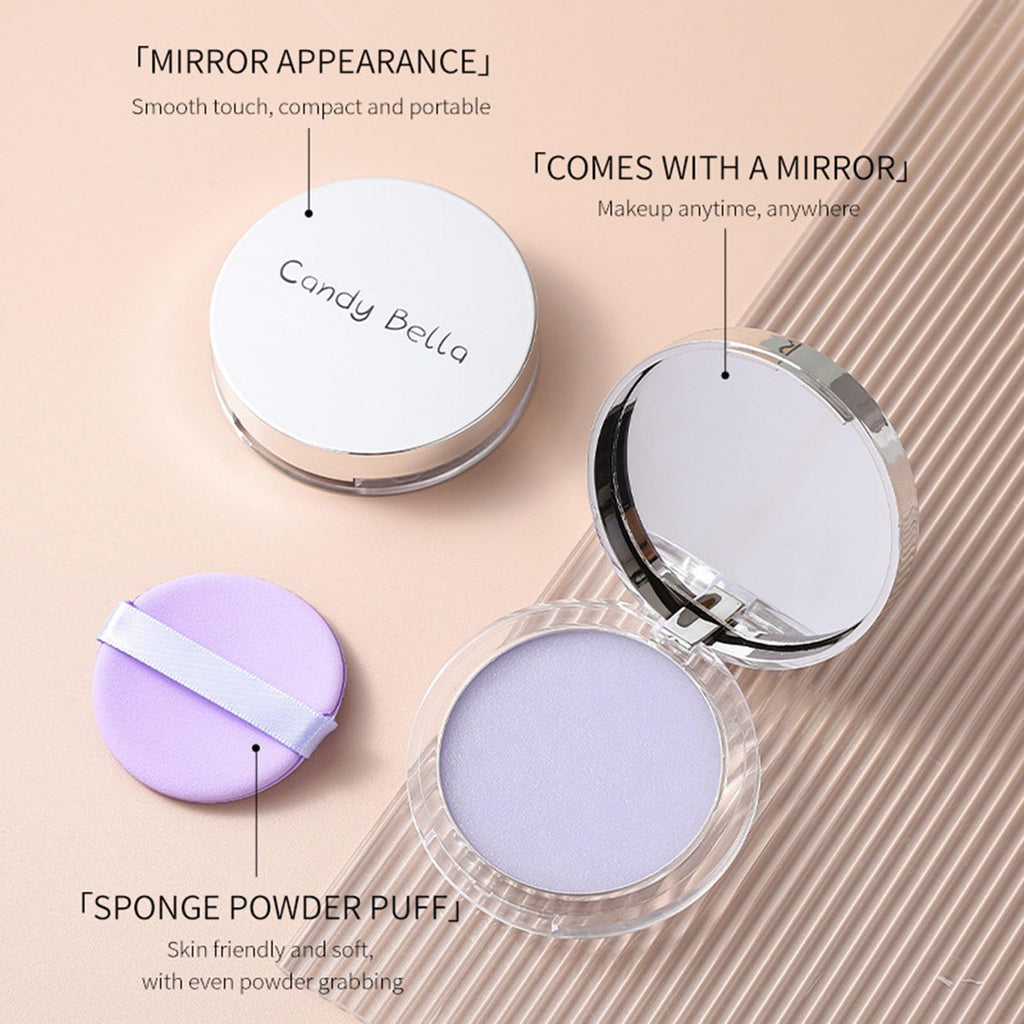 Matte Foundation Powder, Jelly Setting Powder with Mini Puff, Powder-free Oil Control Face Pressed Powder Creates Long-Lasting Silky Blurring Waterproof Makeup