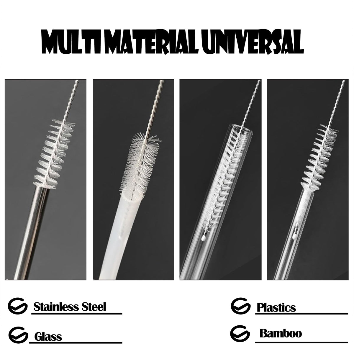 Straw Cleaner Brush for Stanley, 12 Inch Reusable Straw Brush Suitable for 40/30/20 oz Stanley Mug, 12mm Wide Drinking Straw Cleaning Brush for Sippy Cups, Cigarette Holder and Test Tubes (6 PCS)