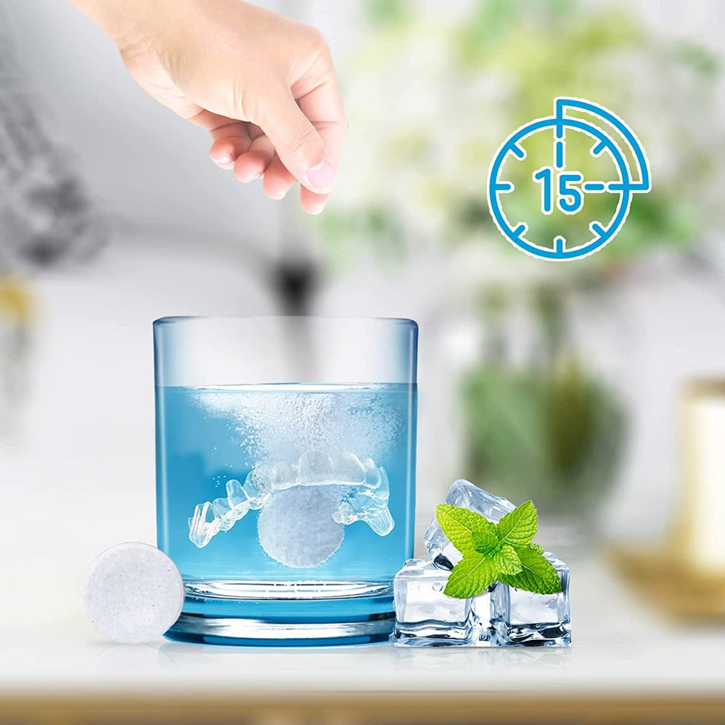 Buy now Retainer & Denture Cleaner Tablets - 4 Months Supply (120 pcs) Dental Retainers for Aligner - Mouth & Night Guards - False Teeth Whitening - Removes Odor & Plaque (120 Pcs) at indiglob india