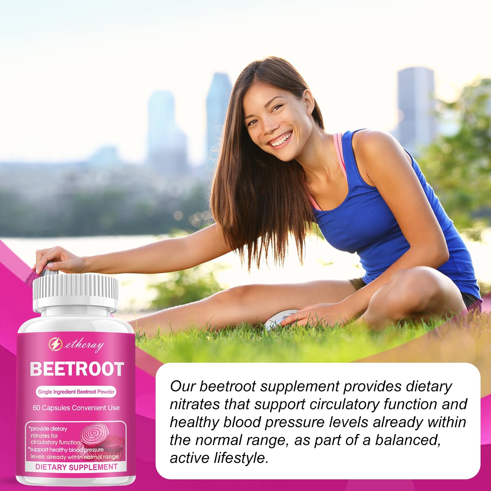 Beet Root Capsules - 1300mg Organic Pure Beetroot Beets Powder 60 Capsules-30 Days Supply | Natural & Vegan Supplement