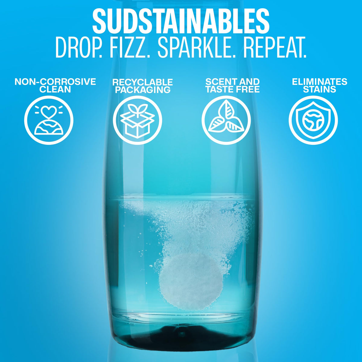 Sudstainables Water Bottle Cleaner Tablets, 36 Count