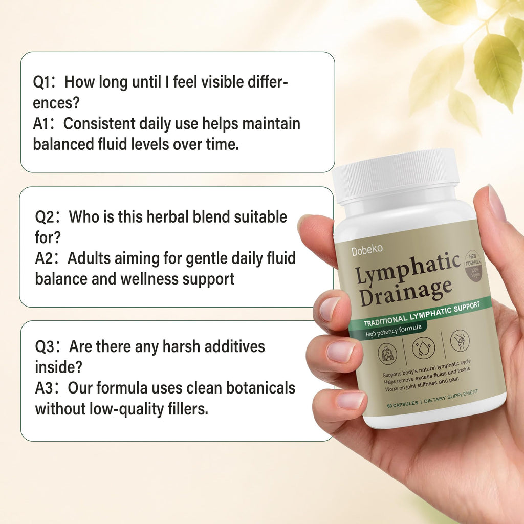 Lymphatic Drainage Supplements Capsules Support Fluid Balance