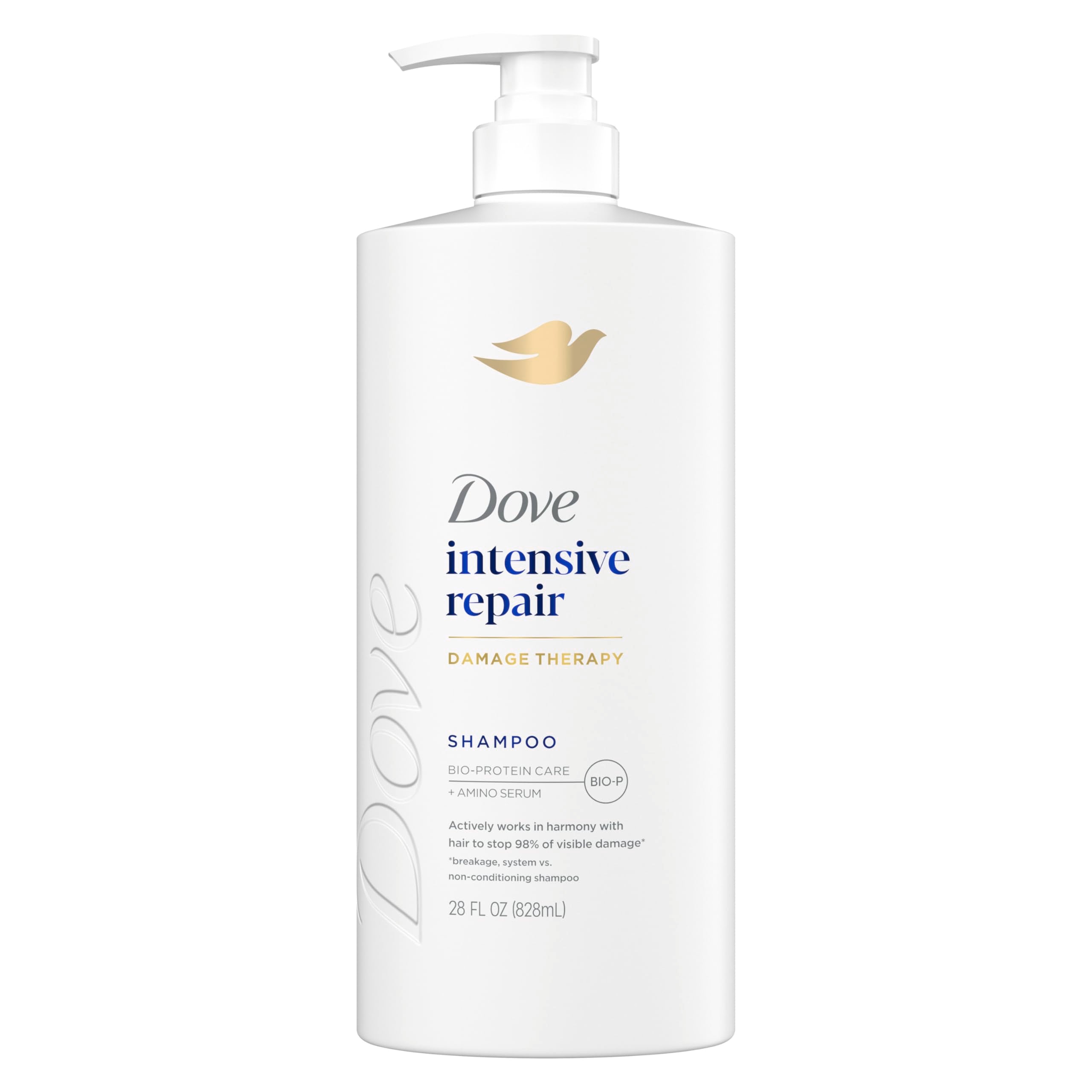 Dove Shampoo 4 Pack Intensive Repair for Damaged Hair with Bio-Protein Care Technology and Amino Serum 28 Fl Oz