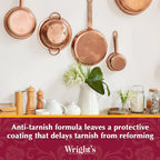 Buy now Wright's by Weiman Cream Copper and Brass Cleaner - Gently Cleans and Removes Tarnish without Scratching, Polishing Cloth Included at indiglob india