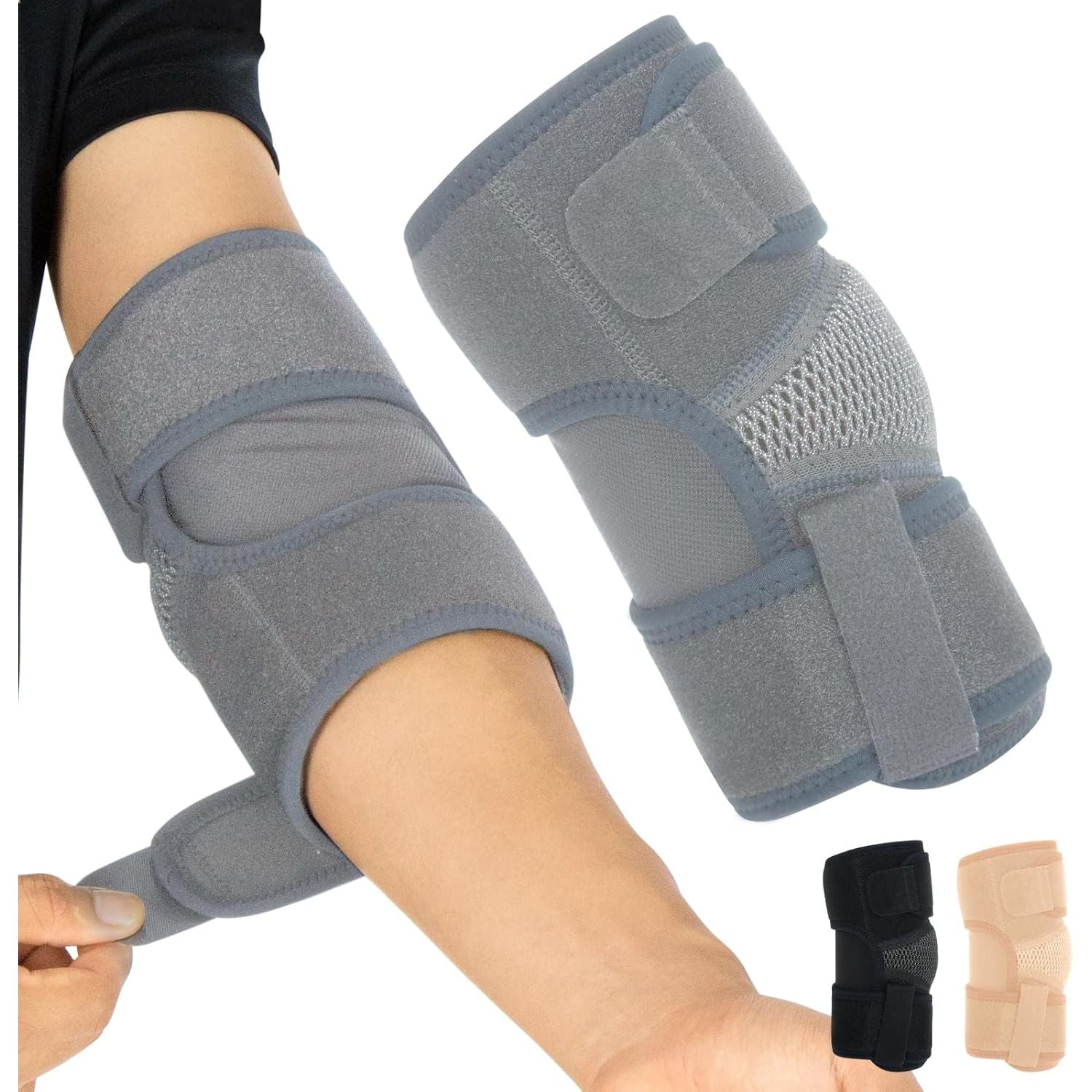 Buy now Vive Elbow Brace - Tennis Compression Sleeve - Wrap for Golfers, Bursitis, Left or Right Arm - Tendonitis Support Strap for Golf, Men and Women - Epicondylitis and Sports Recovery Standard Gray at indiglob india