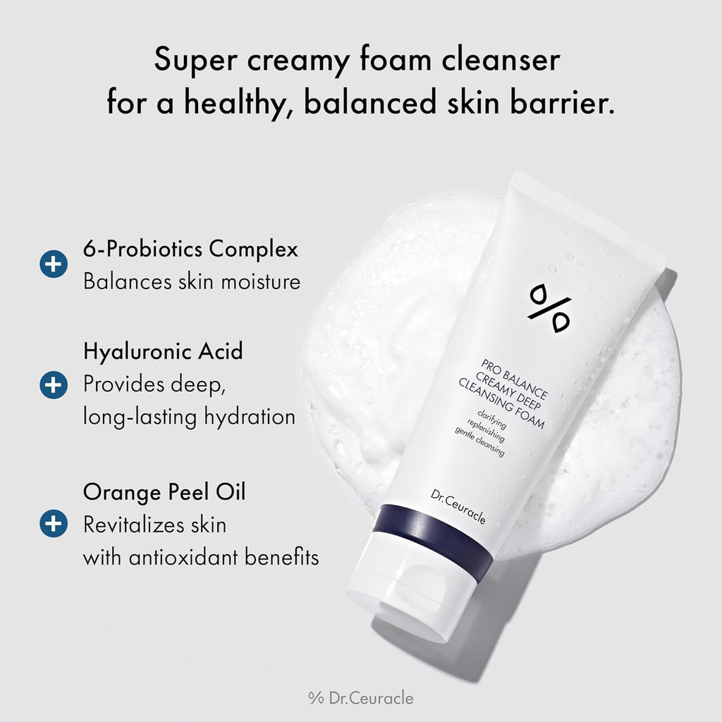 Buy now Dr.Ceuracle Pro Balance Creamy Deep Cleansing Foam - Korean Daily Hydrating Facial Wash, Oil & Moisture Balance Cleanser (150 ml / 5.07 fl. oz.) at indiglob india