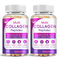 Nature's live Multi Collagen Peptides Softgel - Type I, II, III, V, X | Hydrolyzed Collagen Peptides with Biotin, Hyaluronic Acid, Supports Skin Hair Nail, Grass-Fed, 60 Softgels, 2 Pack