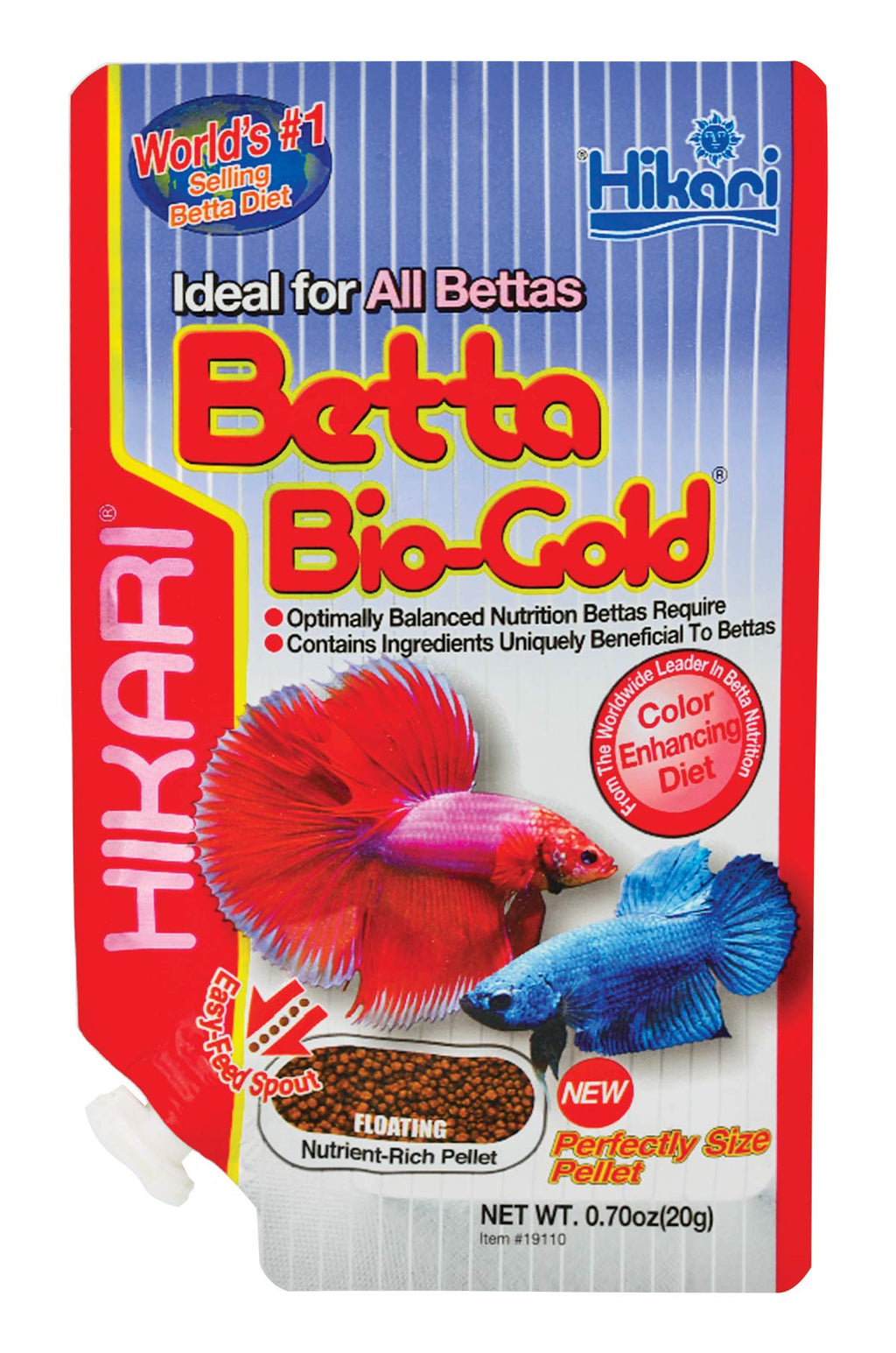 Hikari® Tropical Betta-BioGold® Floating Pellets, Daily Tropical Fish Food for Siamese Fighting Fish, 0.7 oz (20g)
