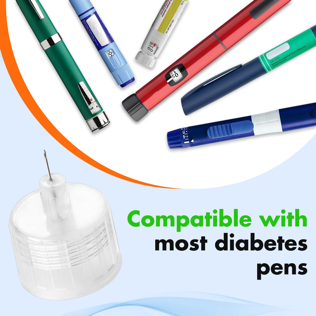 Pen Tips 31G x 4mm(5/32") Universal Fit, Sterile，Ultra-Thin Wall Technology. Comfortable and Precise，100 Count
