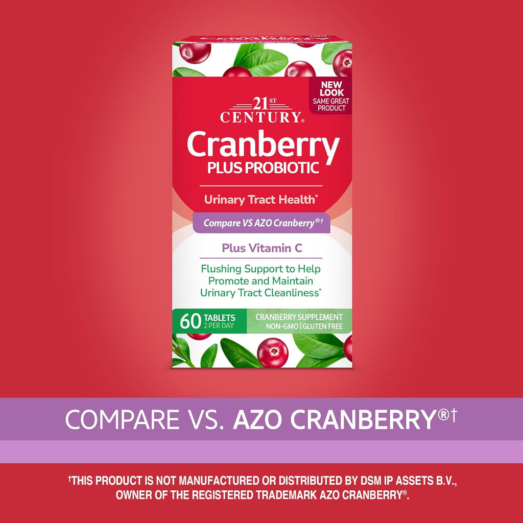 Buy now 21st Century Cranberry Plus Probiotic Tablets, 60 Count at indiglob india