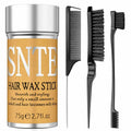 Slick Back Hair Brush & Hair Wax Stick Set - Frizz Control & Flyaway Smoothing - Sleek Ponytails, Buns, Edges - Styling Cream/Gel/Balm/Pomade Stick for Women - Styling Accessories for Girls & Kids