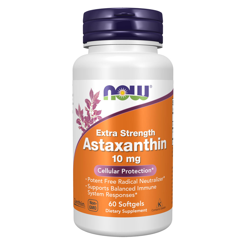 Now Foods Supplements, Astaxanthin 10mg, Extra Strength,derived from Non-GMO Haematococcus Pluvialis Microalgae and has Naturally Occurring Lutein, Canthaxanthin and Beta-Carotene, 30 Softgels
