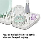 OXO Tot Travel Size Baby Bottle Drying Rack & Bottle Brush, Portable, Gray