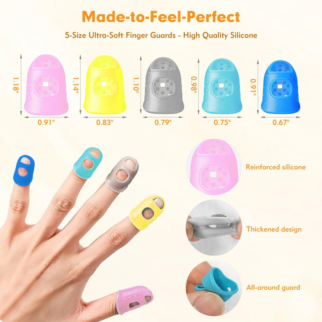 20 Pieces Rubber Finger Covers for Hand Sewing with Finger Protection