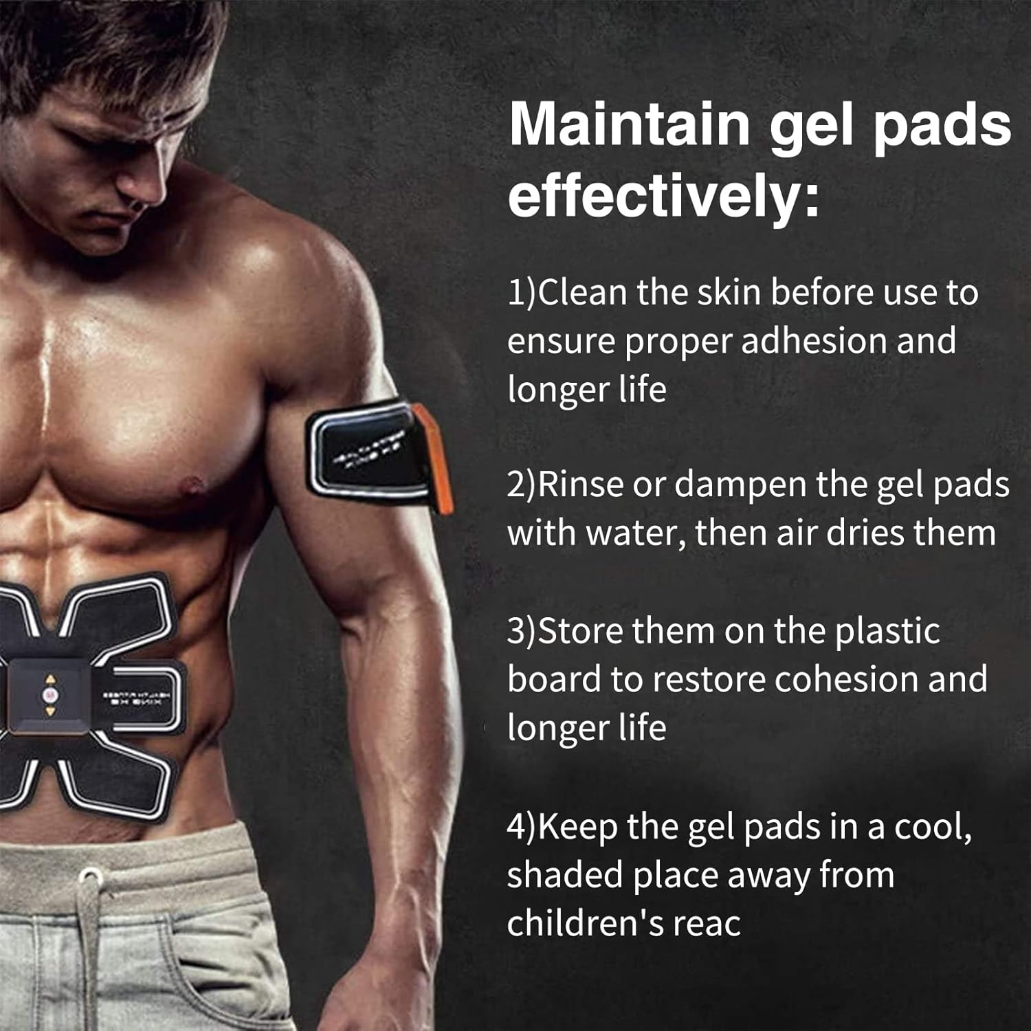 Buy now PAMASE 50/80 Pcs Gel Pads for Abs Stimulator - Replacement Pads for Abdominal Muscle Trainer, Reusable Ab Workout Toner Belt Accessory at indiglob india