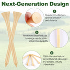 Guirnd 150PCS Professional Wooden Golf Tees 2 3/4 inch Biodegradable Bamboo Golf Tees, Stable and Reliable, Available in Natural Color