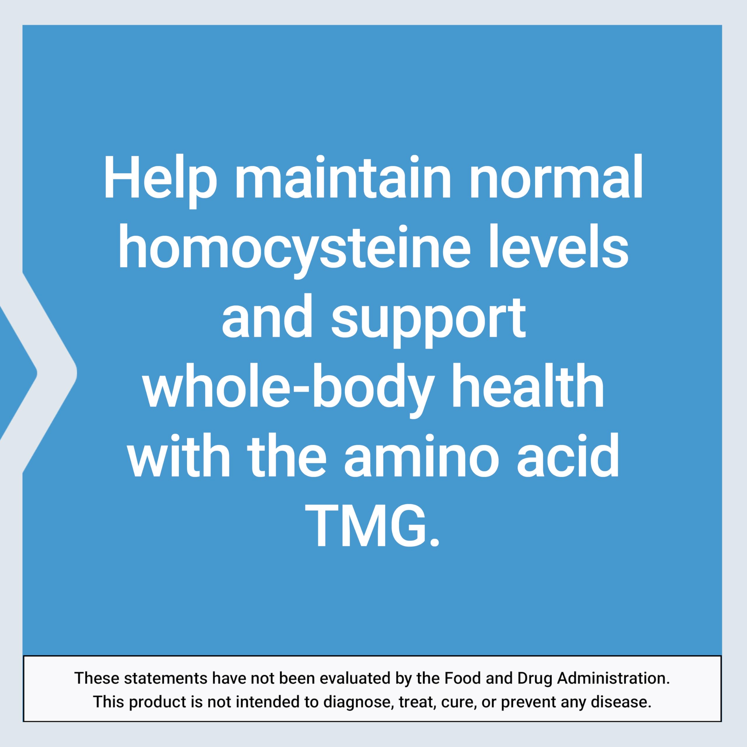 Life Extension TMG, trimethylglycine, Encourages Healthy homocysteine Levels, Non-GMO, Gluten-Free, Vegetarian, 60 Capsules | Trimethylglycine (TMG) Helps Maintain Already Normal Homocysteine Levels, Non-GMO, Gluten-Free & Vegetarian Capsules