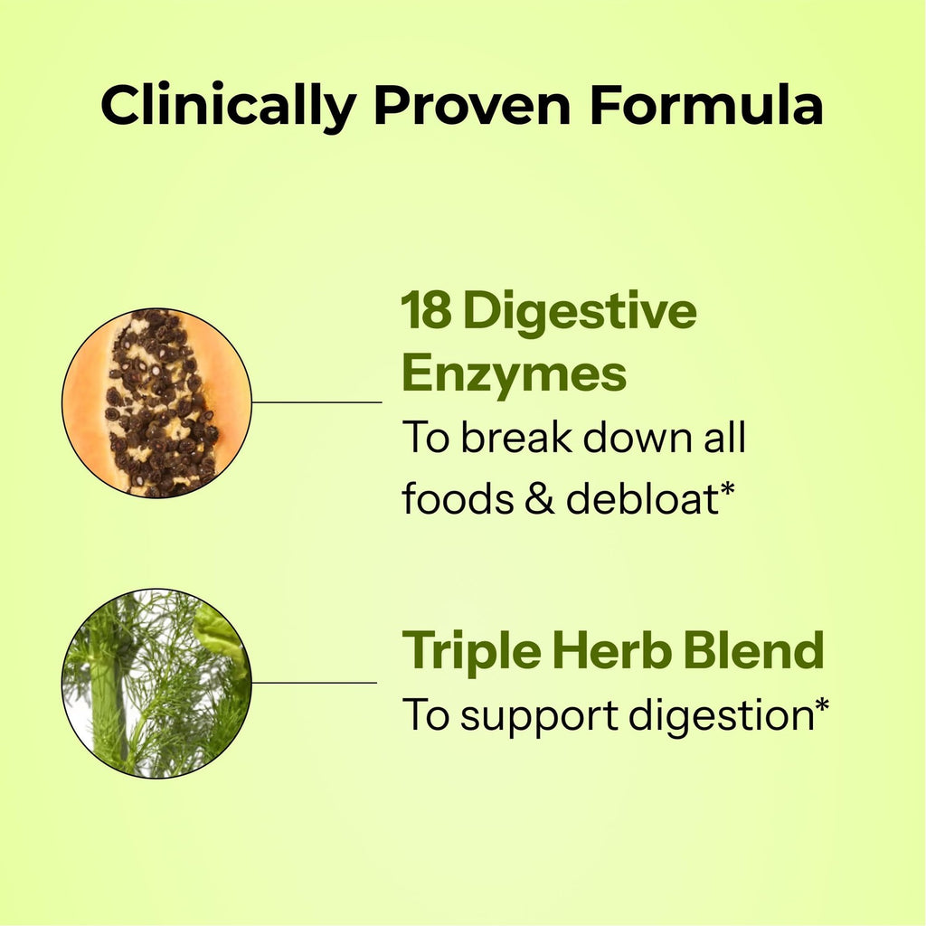 HUM Flatter Me Digestive Enzymes, Digestion & Bloating Support, 60 Count | 18 Digestive Enzymes, Ginger, Peppermint & Fennel, Women & Men, Vegan, Non-GMO, 60 Capsules