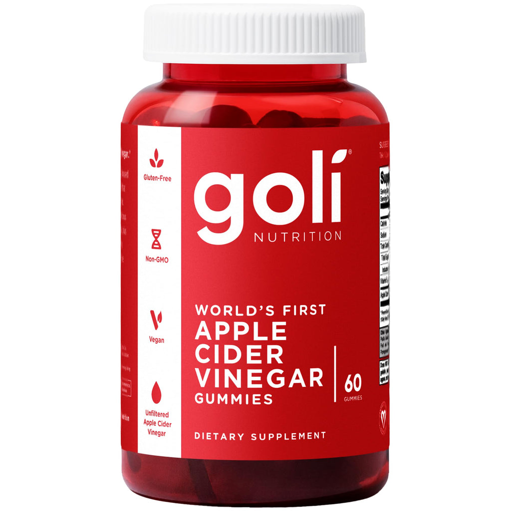 Goli Apple Cider Vinegar Gummies - Worlds First ACV Gummy with Vitamin B12, Beetroot & Pomegranate - Vegan, Non-GMO, Gluten-Free, 120 Count (2 Pack)