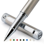 Buy now Scriveiner Black Lacquer Rollerball Pen - Stunning Luxury Pen, Real Gold Plating, Schmidt Ink Refill, Best Roller Ball Gift Set for Men & Women, Professional, Executive Office, Nice Pens at indiglob india