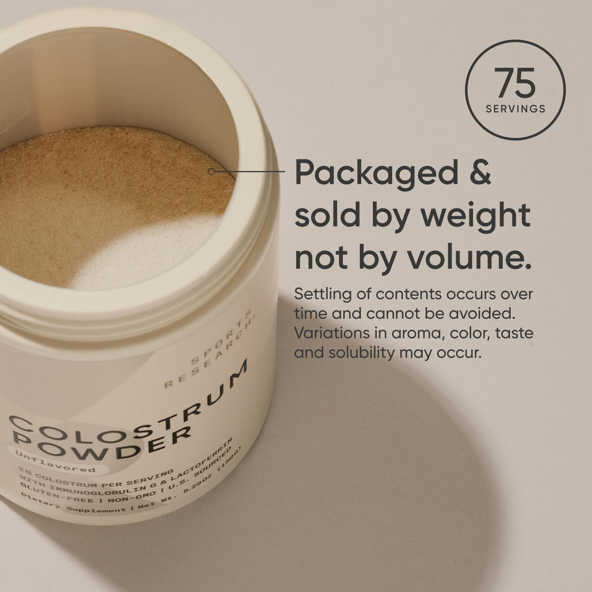 Sports Research® Bovine Colostrum Powder | Immune & Gut Health Support