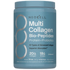 NeoCell Multi Collagen Bio-Peptides Powder | 22oz | Advanced with Hyaluronic Acid and Vitamin C | 10 Super Types of Collagen | Superior Absorption | Grassfed Protein Supplement